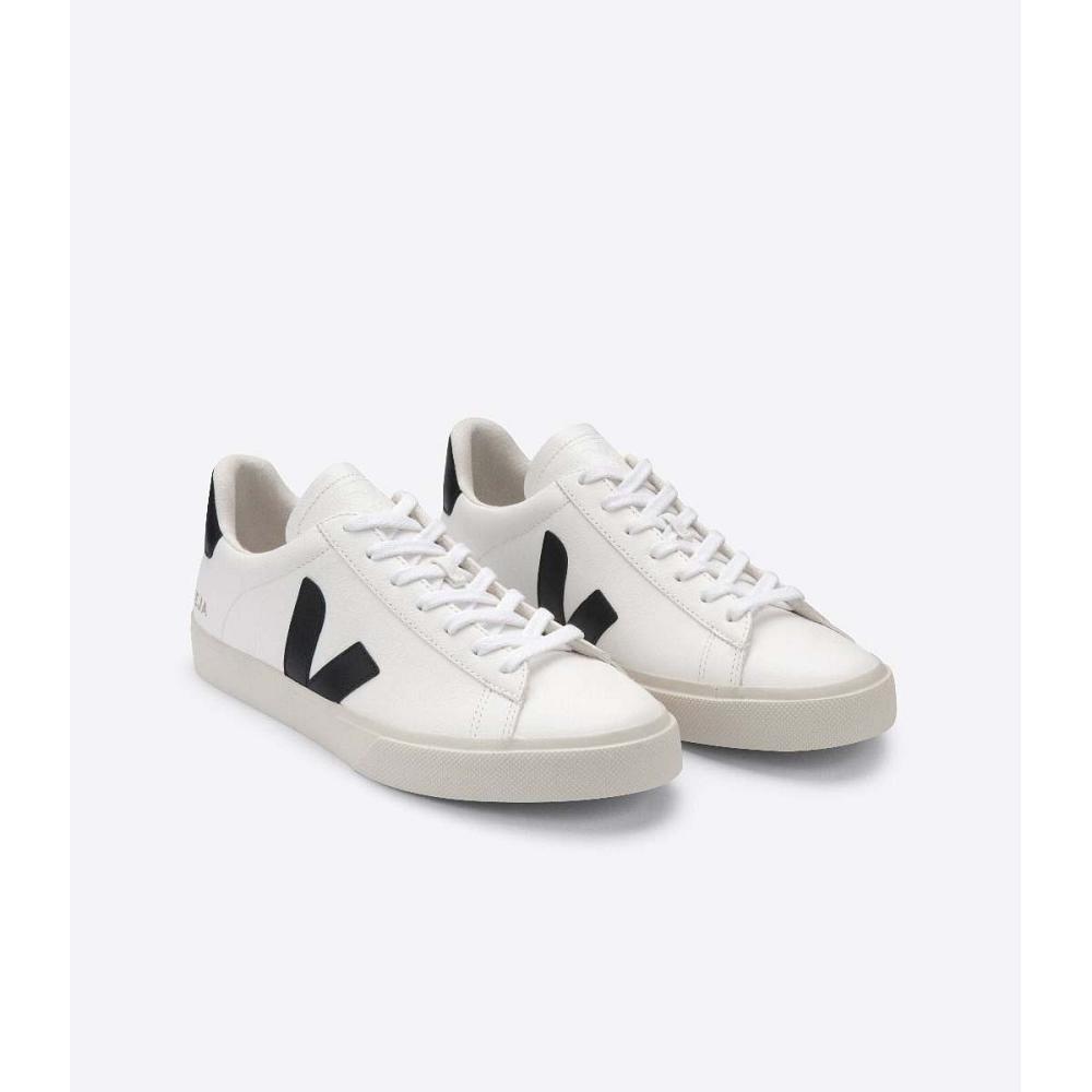 White/Black Women's Veja CAMPO CHROMEFREE Low Tops Sneakers | AU 592LIS